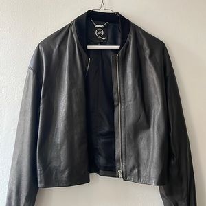 Alexander McQueen leather bomber jacket